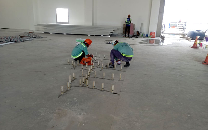 Xử lý lún nền nhà xưởng